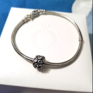 Pandora Charm Bracelet & Charm, sz 7.9